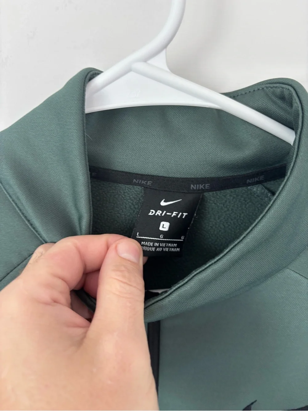 Nike Men's Dark Green Dri-Fit Half-Zip Performance Jacket-Large